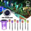 6PCS Solar Outdoor Lamp RGB Night Lights IP65 Waterproof Stainless Steel Long Battery Life Christmas Decor Garden Yard Walkway Lawn Decor