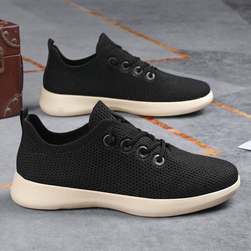 2025 hot-selling couple sports shoes light and breathable fly-woven casual shoes men's and women's running shoes foreign trade men's shoes