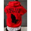 Мужская толстовка "Только Бог может судить меня" Streetwear с графикой молящихся рук Вдохновляющий пуловер для повседневной носки Стиль