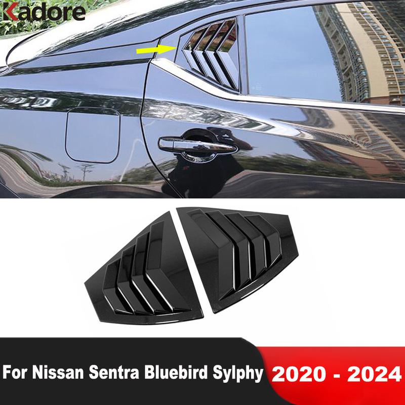 Накладка-жалюзи на заднее стекло для Nissan Sentra Bluebird Sylphy 2024, из углеродного волокна, автомобильные аксессуары