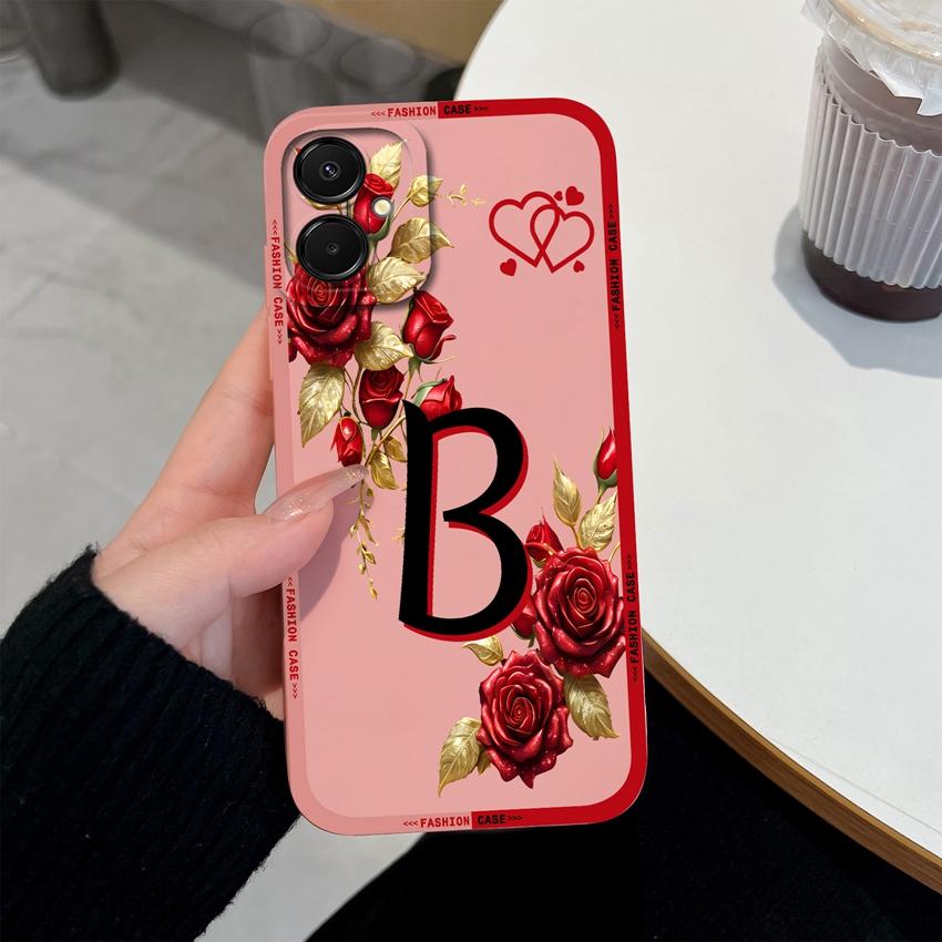 Милый Чехол Для Телефона С Буквой Для Samsung A07 A06 A05 A04 A03 A02 A02s A03s M07 M06 F07 F06 Мягкий Матовый Силиконовый Чехол Защита Линзы Для Samsung Оболочка
