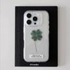 Korean Ins Lucky Four Leaf Clover Phone Case For iPhone 17 Air 16 Pro Max 15 14 Plus 13 12 11 Pro Shockproof Silicone Back Cover