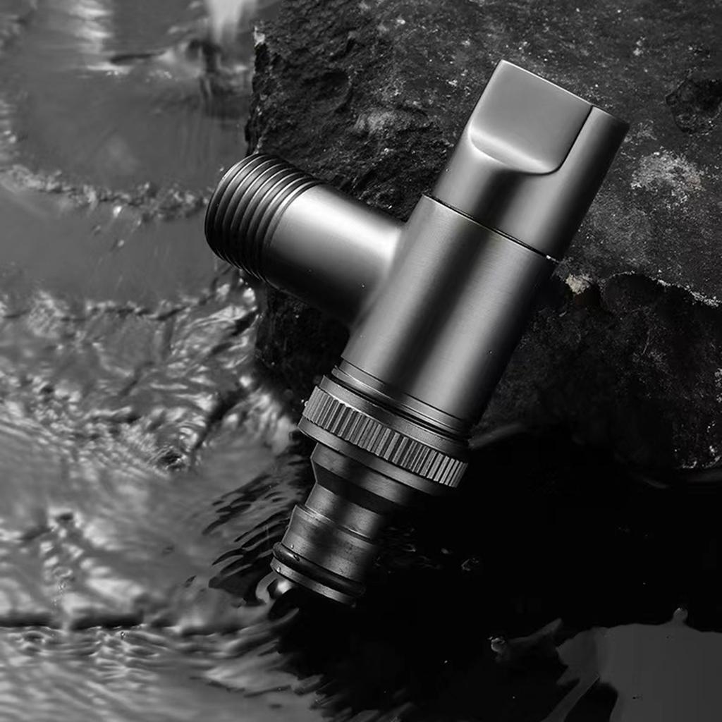 Кран для стиральной машины Угловой клапан Кран для швабры Серебристый Матовый черный Серый Выход холодной воды Цельная латунь Садовая раковина