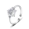 Shiyuan Snowflake Zircon Ring: Versatile Fresh Flower Design, Perfect Christmas Jewelry Gift