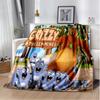 3D Grizzy and The Lemmings Cartoon Blanket,Soft Throw Blanket for Home Bedroom Bed Sofa Picnic Travel Office Cover Blanket Kids