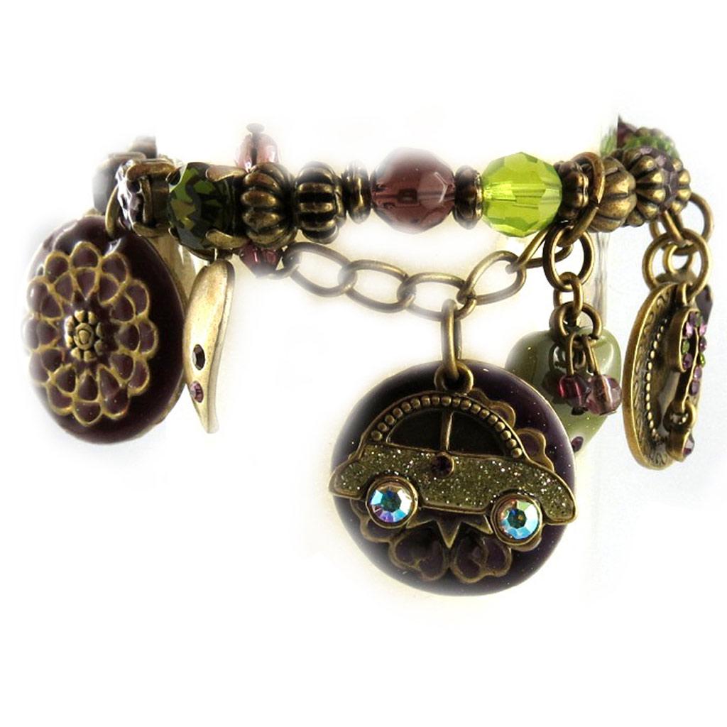 Les Trésors De Lily [E2586] — Дизайнерский браслет Tour du Monde фиолетово-зеленый