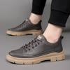 New High Quality Men's Fashion Lace Up Thick Sole Anti Slip Casual Shoes Brand Classic Comfortable Cowhide Sports Casual Shoes