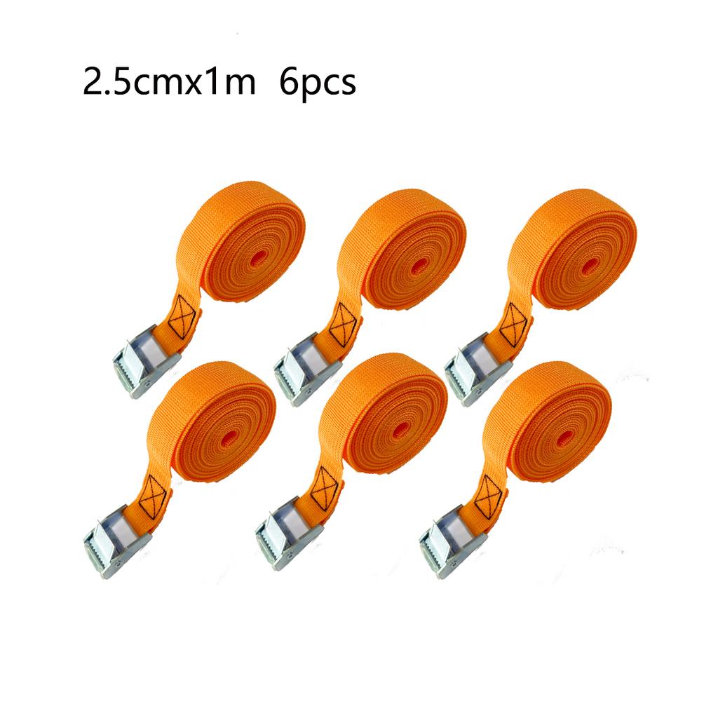 6-piece snap fastening straps 2.5m x 1m zinc alloy binding straps for cargo fixation straps