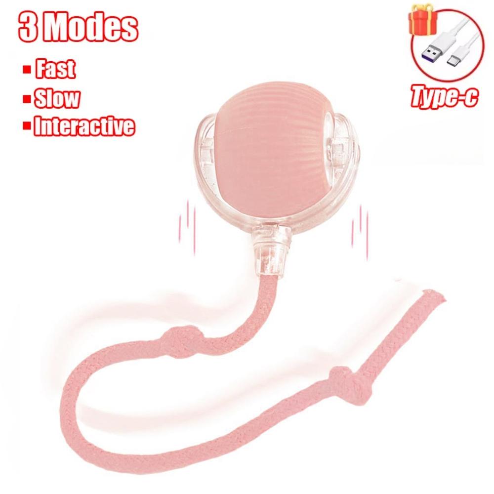 Lemeenq Интерактивный мяч-игрушка для кошек, Автоматически катящийся мяч с хвостом, Перезаряжаемая умная интерактивная игрушка для питомцев, Интеллектуальная мышь для кошки