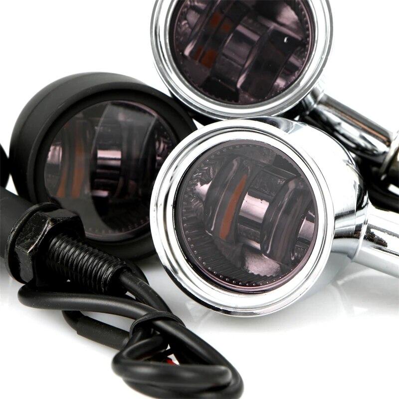 Универсальный мотоциклетный мини-указатель поворота, янтарный индикатор, лампа 10 мм для Honda Yamaha Kawasaki Custom Cruiser Bobber Chopper