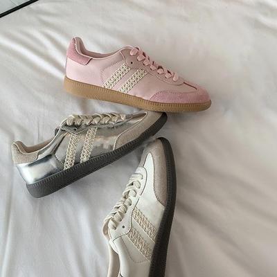 Женские повседневные спортивные туфли Su Yinyin Retro из натуральной кожи со шнуровкой