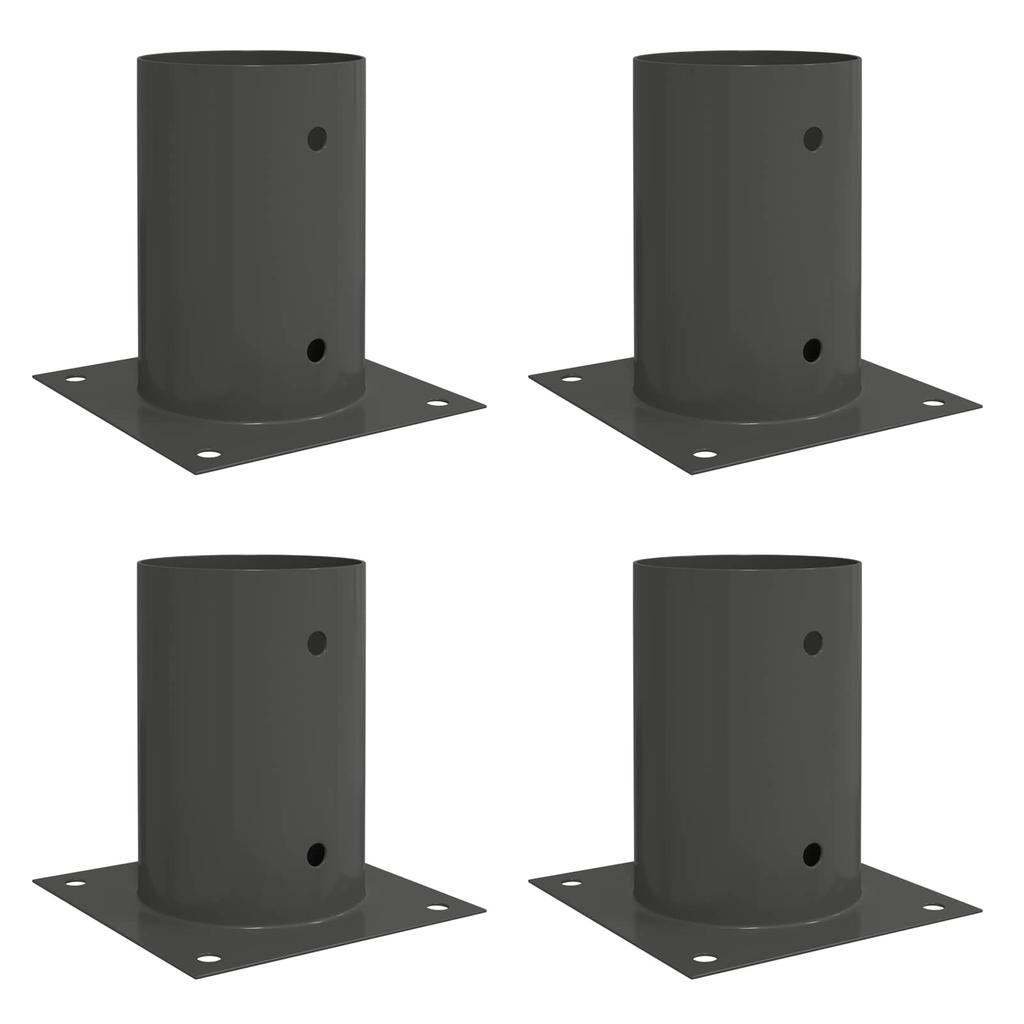 Round Ground Anchor 4 pcs Anthracite 15 x 15 x 15 cm Metal