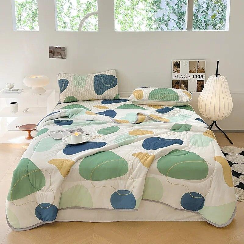 Летнее охлаждающее одеяло, комплект постельного белья, кондиционер, одеяло, латексные простыни и наволочки для односпальной двуспальной кровати