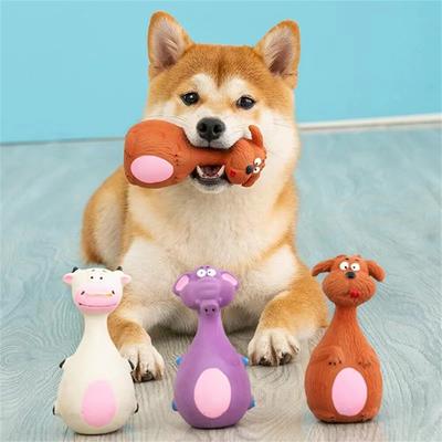 Латексные игрушки для собак, звуковые скрипучие слоны/коровы, животные, жевательные вокальные игрушки для маленьких и больших собак, устойчивые к укусам игрушки