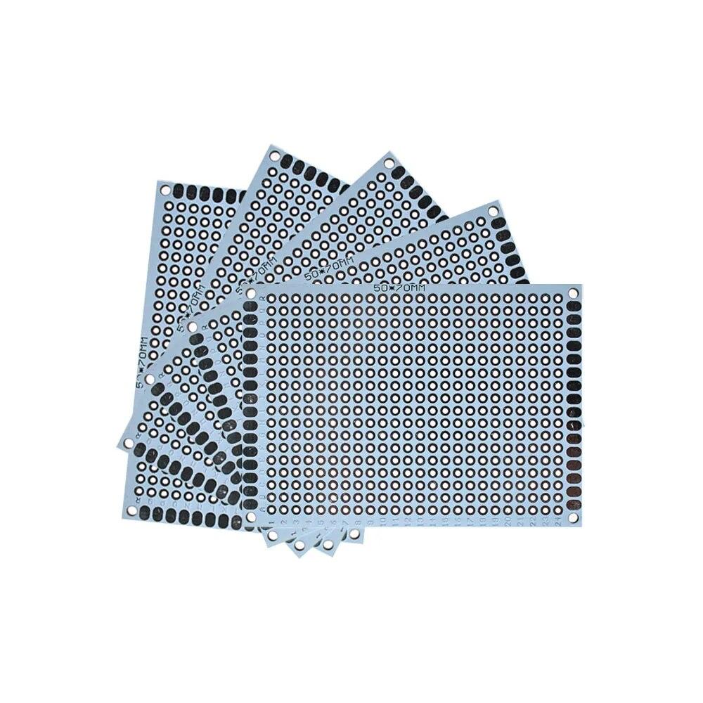 5 шт. двусторонняя печатная плата белого цвета 2X8 3X7 4x6 5x7 7x9 см прототип печатной платы универсальная печатная плата схема макетная плата DIY электронный комплект