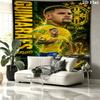 Brazil National Football Team Wall Tapestry Aesthetic Wall Hanging Printed Fabric Blanket Decorative Tapestries for Bedroom Living Room Home Decor