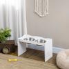 Feeding station, bowl stand, 2 feeding bowls of 2 liters each, stainless steel, for large dogs, white, 63 x 30 x 24cm