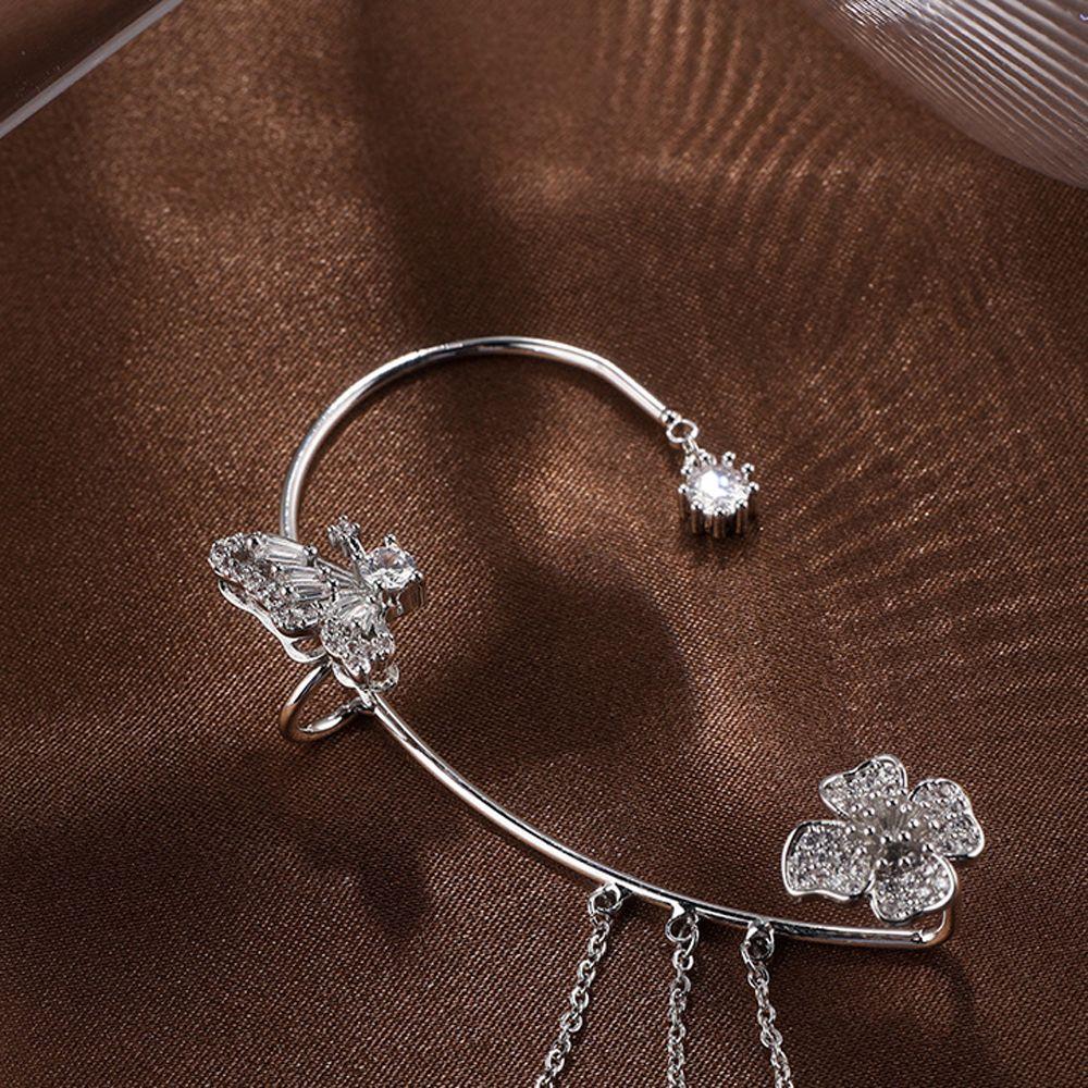 Fashion Jewelry Luxury Zircon Korean Style Ear Clip Butterfly Ear Hook Ear Bone Clip Girls Earring