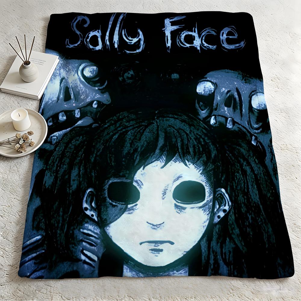 game SSally Facee Throw Warm Soft Flannel Blanket Multiuse for Sofa Bed Camping Travel Nap