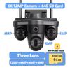 LS VISION 6K 12MP IP камера WiFi Три объектива 10X Zoom Три экрана Уличный водонепроницаемый монитор Обнаружение движения Безопасность Видеонаблюдение