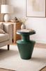 Compact Green Metal Side Table Modern Accent Decor