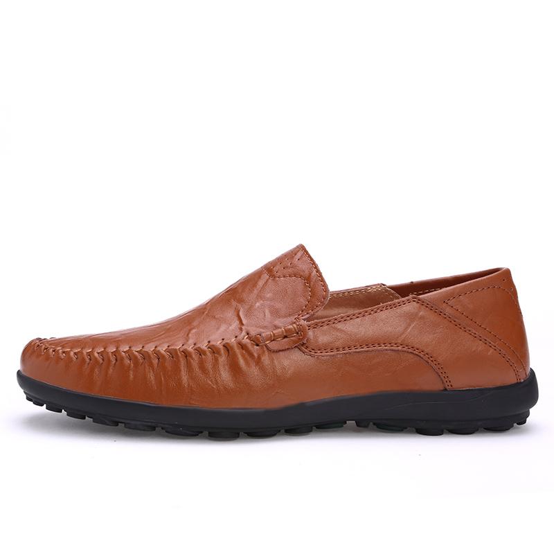 Casual Leather Shoes Men's Soft Bottom Non-slip Loafer Lazy Shoes Driving Shoes Middle-aged and Elderly Dad Shoes