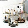 Главная Ванная комната Настольная полка Мрамор Керамика Железо Искусство Двойная полка для хранения Косметический органайзер Вращающаяся полка для хранения Украшения