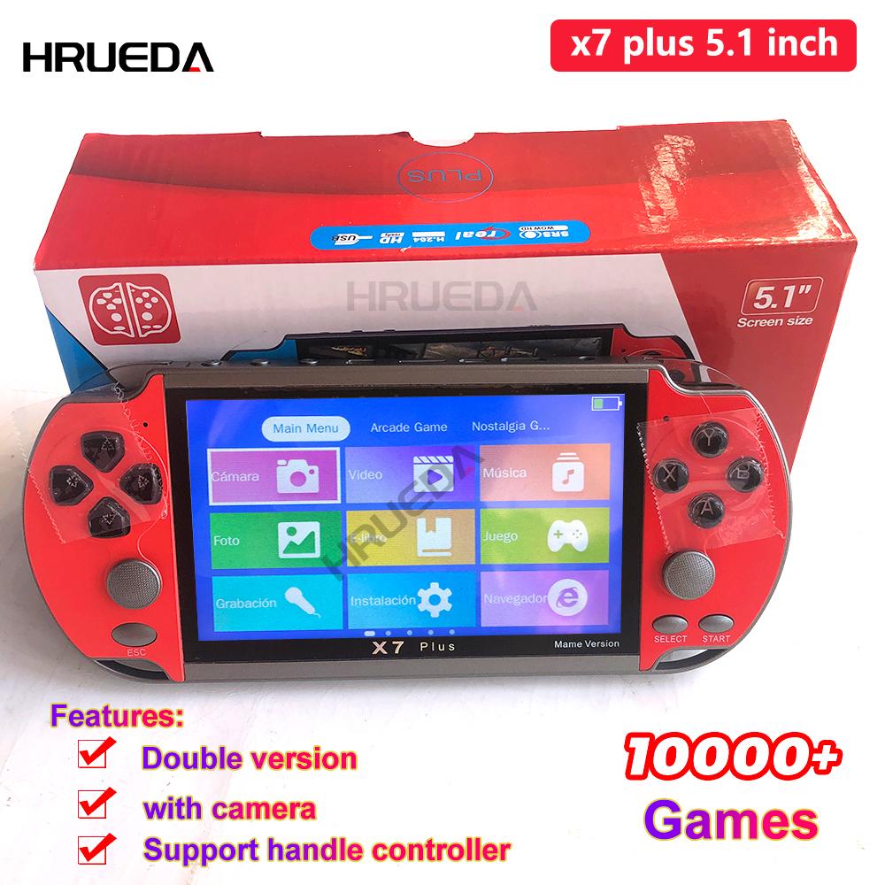 X7 Plus 5 1 Inch Double Version Handheld Game Console High-definition Screen Handheld Portable Audio And Video Player 10000+game