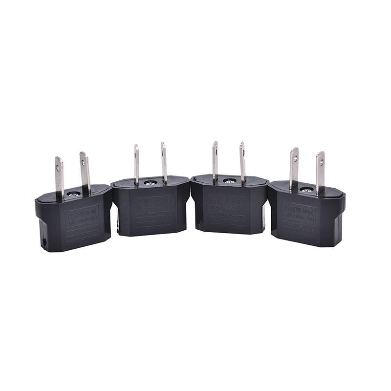 4Pcs Eu Euro Europe To Us Usa Power Jack Wall Plug Converter Travel Adapter New