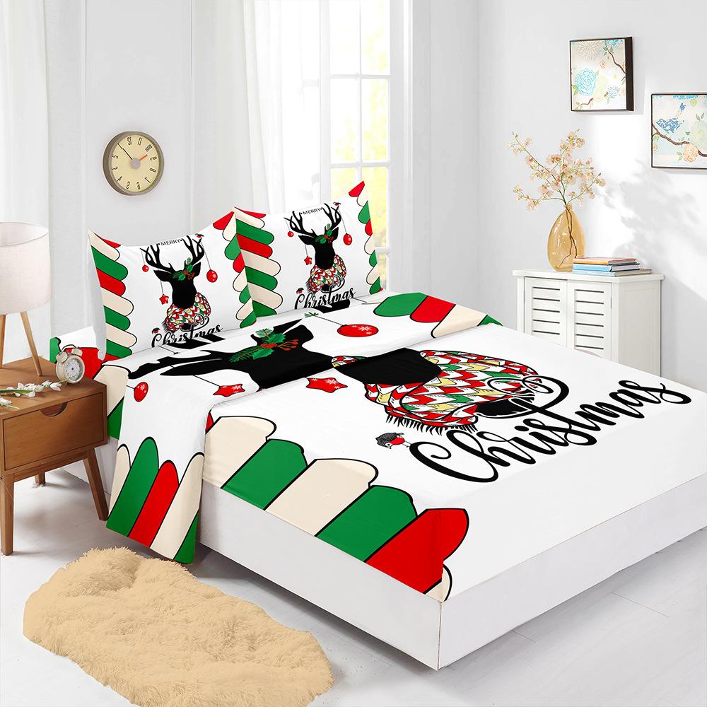 Popular Christmas Mattress Four-Piece Children'S Bedding Digital Printing Mattress Protective Cover
