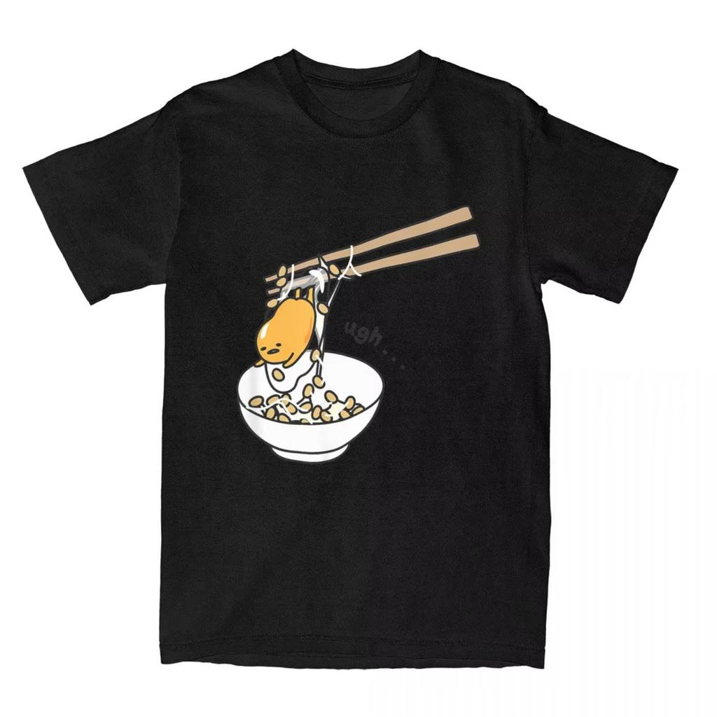 Gudetama Chopsticks T-Shirt Men Women Novelty Cotton Tees Round Neck Short Sleeve T Shirts Summer Tops