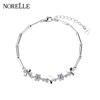 Sweet Lucky Women's 925 Sterling Silver Bracelet with Moissanite Diamond Clover Chain for Weddings & Engagements