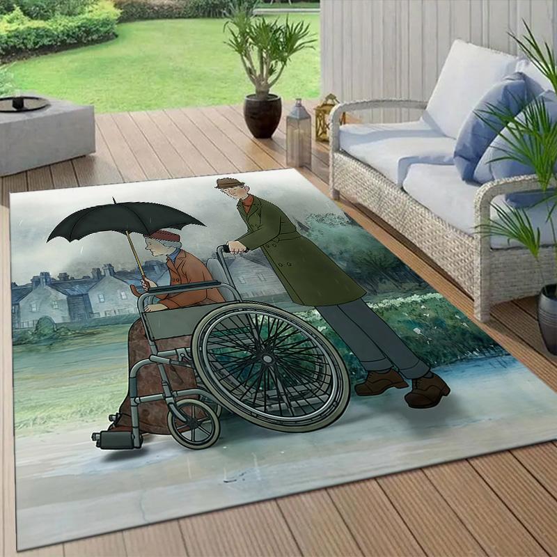 Ethel & Ernest Flannel Pattern Square Carpet,Area Rug,Carpet Rug for Living Room Bedroom Sofa Playroom Decor,Non-slip Floor Mat