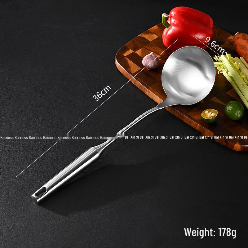 Набор перфорированной лопатки и половника из нержавеющей стали 304 с деревянной ручкой - Кухонные принадлежности, устойчивые к высоким температурам