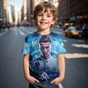 Summer Round Neck Football Star Cristiano Ronaldo Pattern 3D Printed Top Fashionable Casual Short Sleeved Children's Boy T-shirts