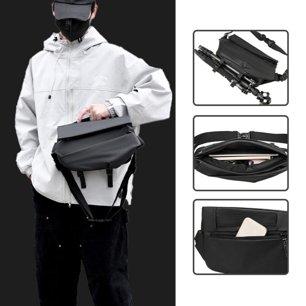 Fashion Large Capacity Oxford Cloth Bag Men Korean Waterproof Crossbody Bag Storage Simple Shoulder Bag Travel
