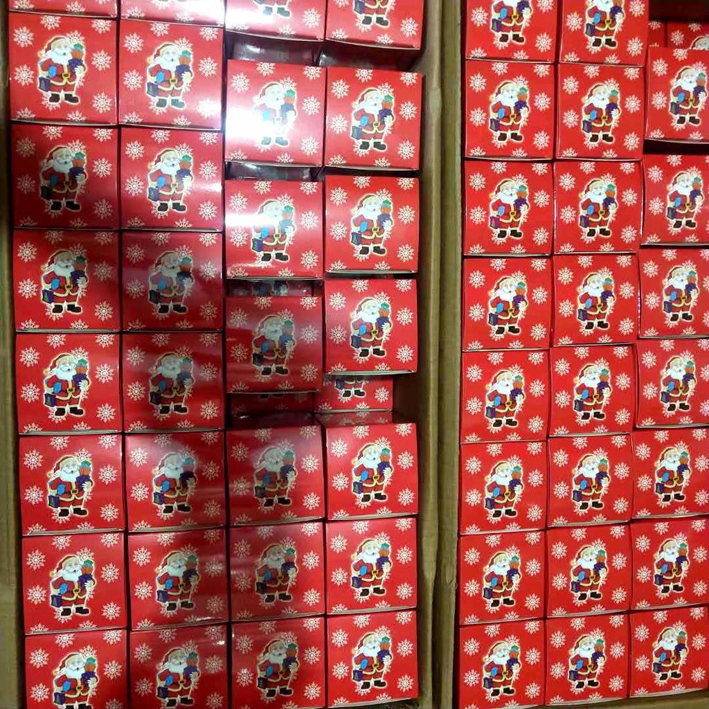 Santa Claus Climbing Chimney Electric Toy with Beads and Shaking Boot, Single/Double Ladder.