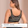 Adjustable Side-Supporting Body-Shaping Vest-Style Longline Plus Size Sports Bra with Three-Row Hook-and-Eye Closure