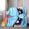 1Pc Abstract Face Artwork Flannel Blanket, Soft And Comfortable, Casual Warm, Camping Travel, Christmas, Halloween Xmas Gift Y1653