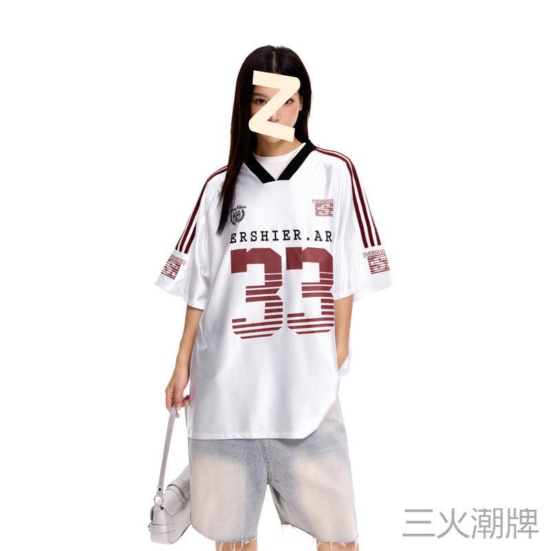 JerseyFit Retro Ice Hockey Jersey Breathable Short Sleeve T-Shirt for Men and Women Loose Fit