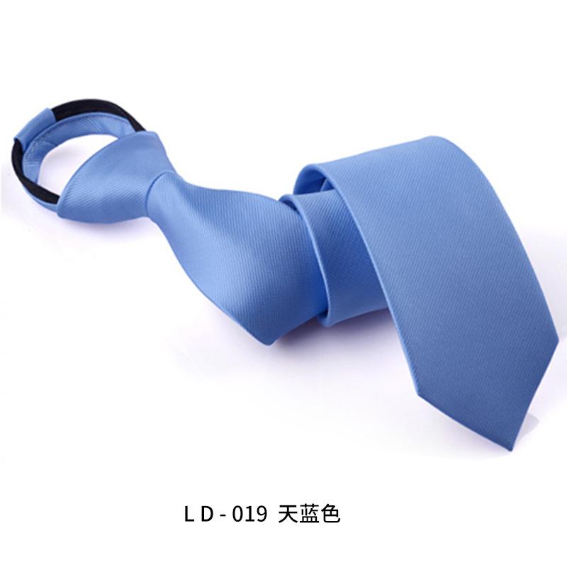 Wind Dress Jacquard Polyester Zipper Tie Men'S Business Occupation Easy To Pull Lazy Tie