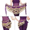 Belly Dancing Hip Scarf Wrap Skirt  Waist Belt with Artificial Coin Tassel Dark Purple