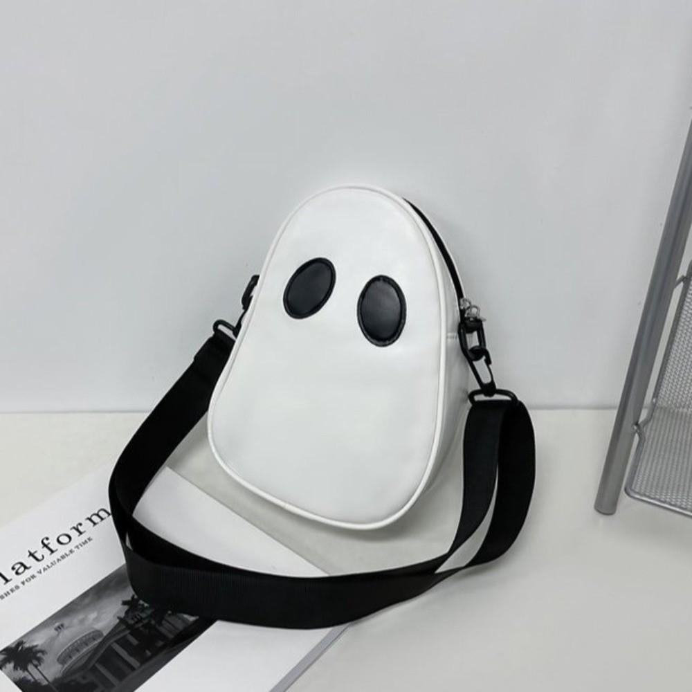 Adjustable Strap Ghost Crossbody Bag PU Leather Halloween Mini Bag Cute Shoulder Bag Daily Use