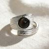 925 Sterling Silver Big Stone Rings for Women Minimalist Handmade Couple Minimalist Ring Prevent Allergy Fine Jewelry Gift