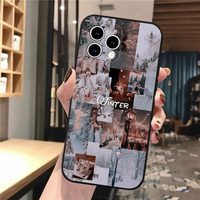 Чехол для телефона Carcasa Funda Для iPhone 17 Pro Max Air 16 15 14 13 Pro Max 15 16 Pro 15Plus Чехол Санта Рождественская елка