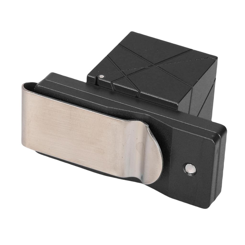 Pool Cue Chalk Holder Aluminum Alloy Flip Cover Chalk Box with Back Clip for Standard Chalks Black