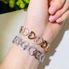 S0167 Exquisite Hollow Love Zircon Bracelet Sweet Temperament Women'S Hand Jewelry
