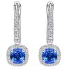 WUIHA 100% 925 Sterling Silver 5 * 5 MM Lab Sapphire Ruby Emerald High Carbon Diamond Wedding Drop Dangle Earrings Fine Jewelry