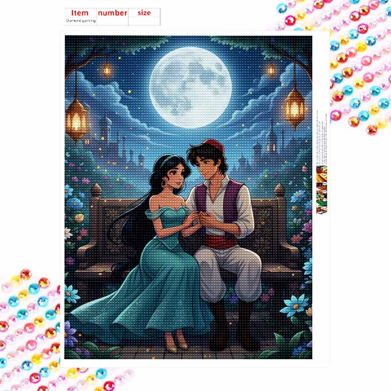 Disney Алмазная мозаика 5D Сделай сам Аладдин Жасмин Алмазная живопись Искусство Алмазная мозаика Набор для взрослых/начинающих Идея подарка Декор для дома
