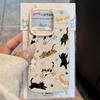 Cute Cat Phone Case For iPhone 16 17 15 13 11 12 14 Pro Max Plus Air Soft Lichee Pattern Leather Matte Shockproof Bumper Cover
